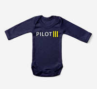 Thumbnail for Pilot & Stripes (3 Lines) Designed Baby Bodysuits