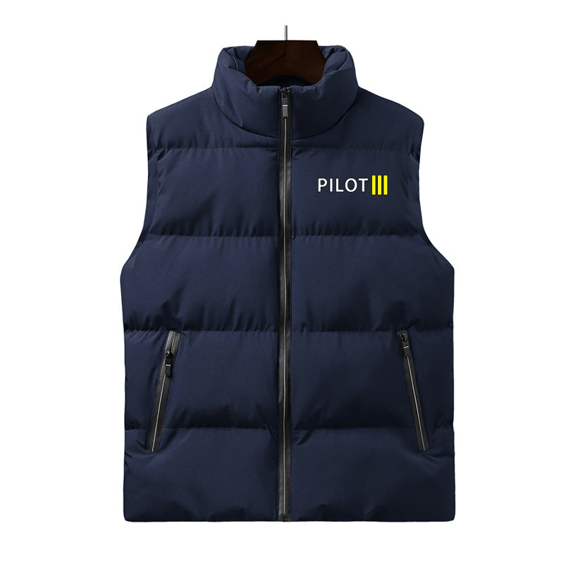Pilot & Stripes (3 Lines) Designed Puffy Vests