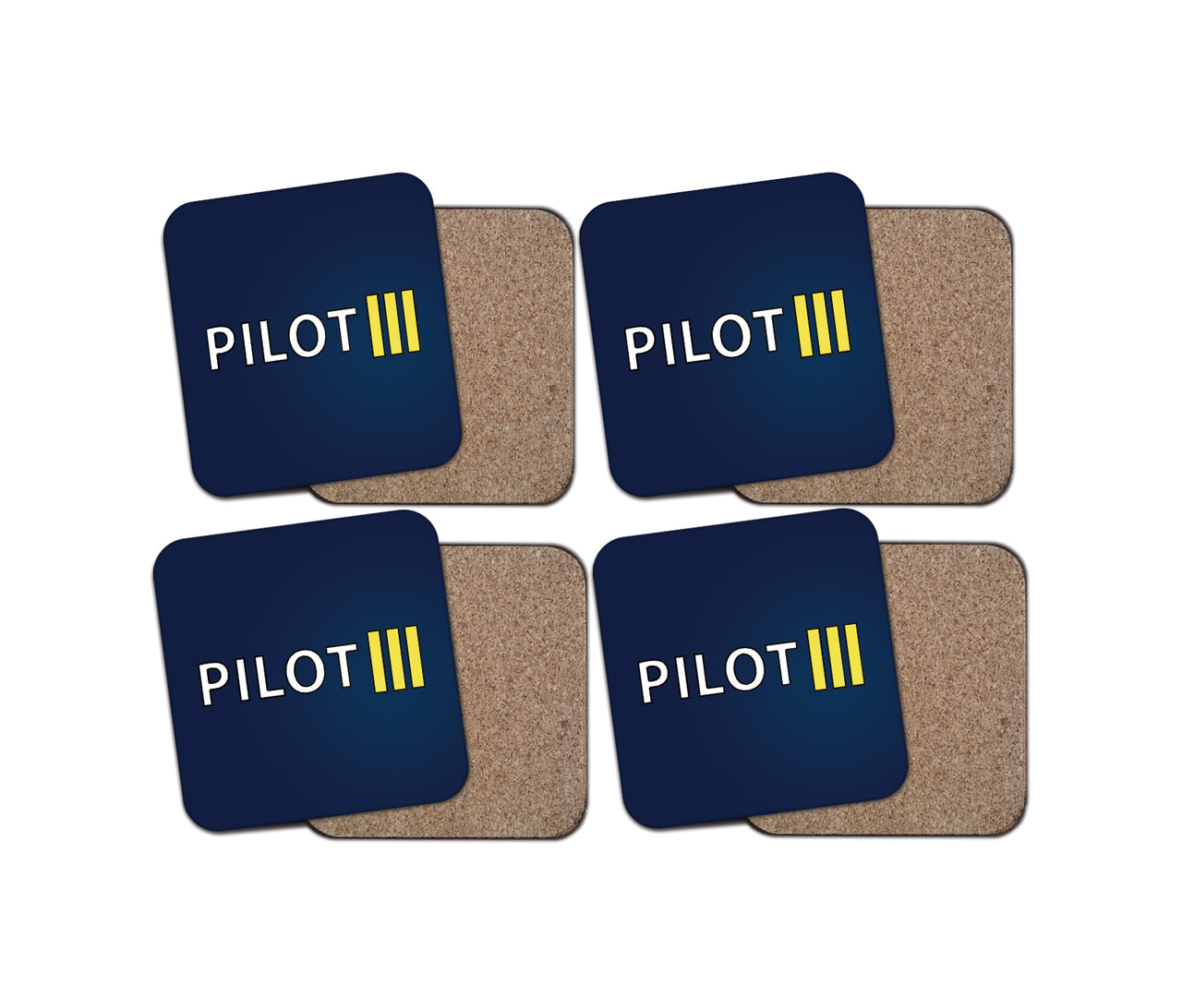 Pilot & Stripes (3 Lines) Designed Coasters
