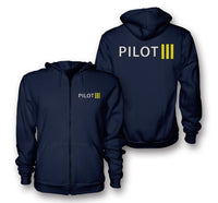 Thumbnail for Pilot & Stripes (3 Lines) Designed Zipped Hoodies