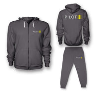 Thumbnail for Pilot & Stripes (3 Lines) Designed Zipped Hoodies & Sweatpants Set