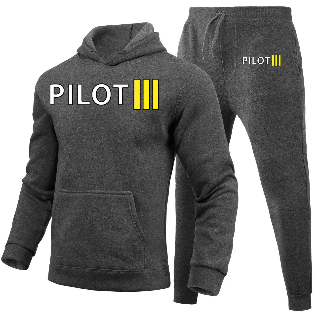 Pilot & Stripes (3 Lines) Designed Hoodies & Sweatpants Set
