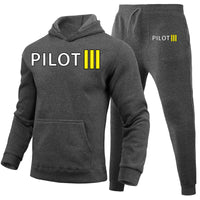 Thumbnail for Pilot & Stripes (3 Lines) Designed Hoodies & Sweatpants Set