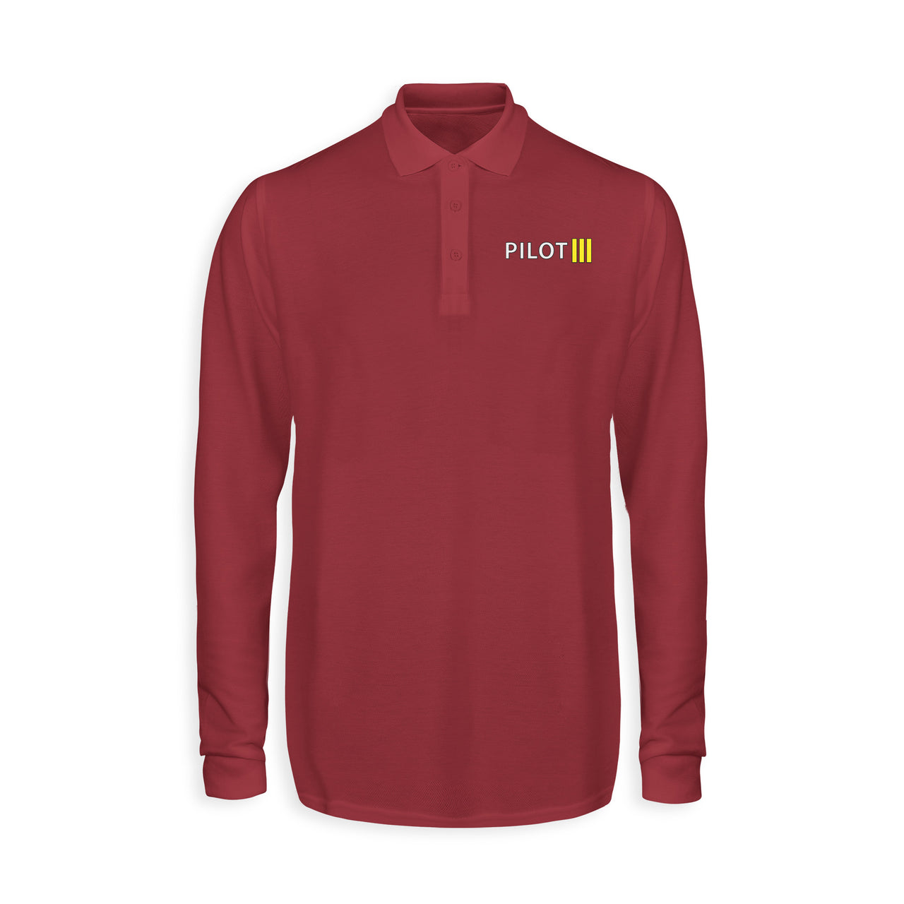 Pilot & Stripes (3 Lines) Designed Long Sleeve Polo T-Shirts