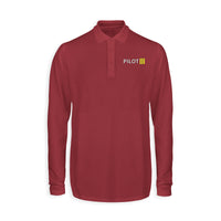 Thumbnail for Pilot & Stripes (3 Lines) Designed Long Sleeve Polo T-Shirts