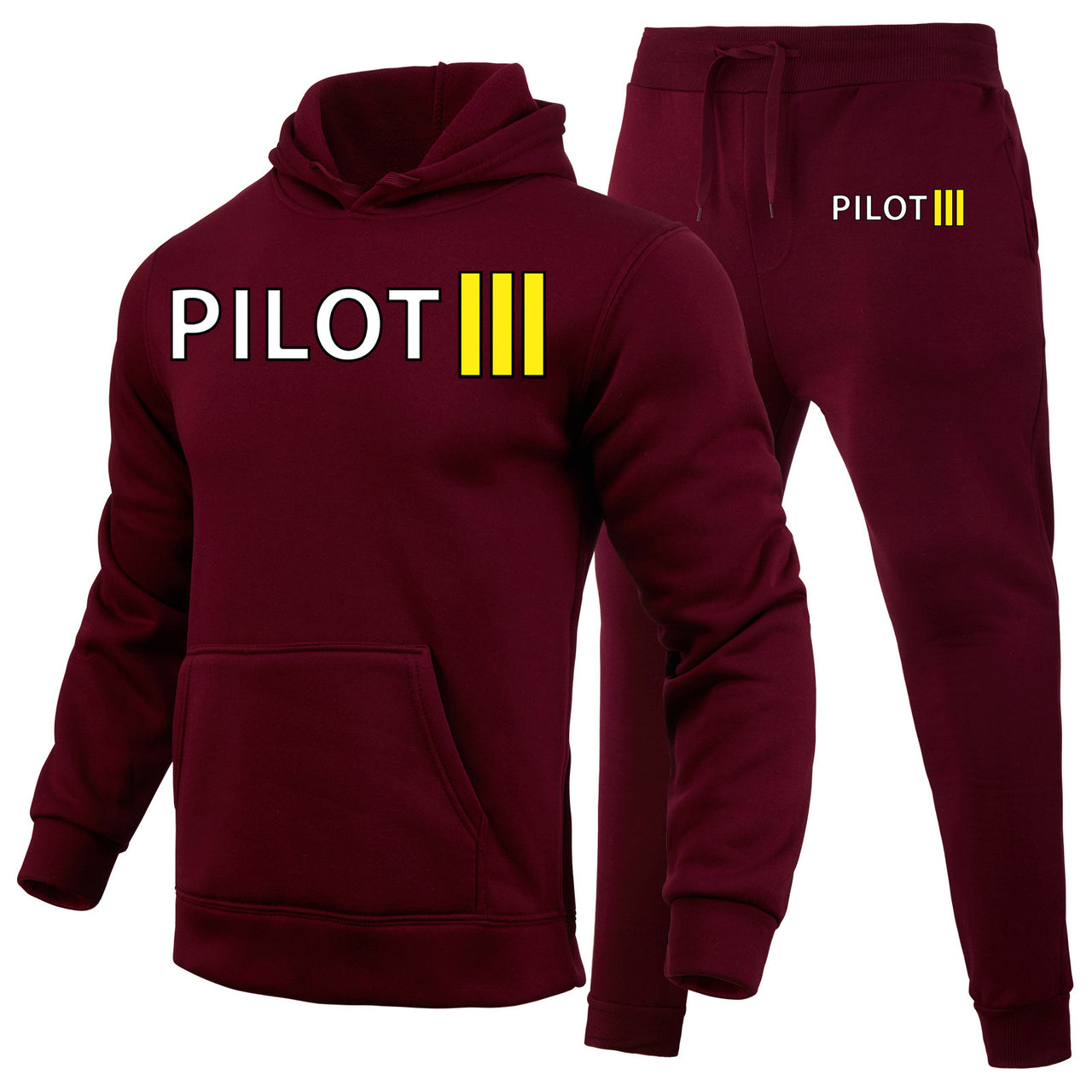 Pilot & Stripes (3 Lines) Designed Hoodies & Sweatpants Set