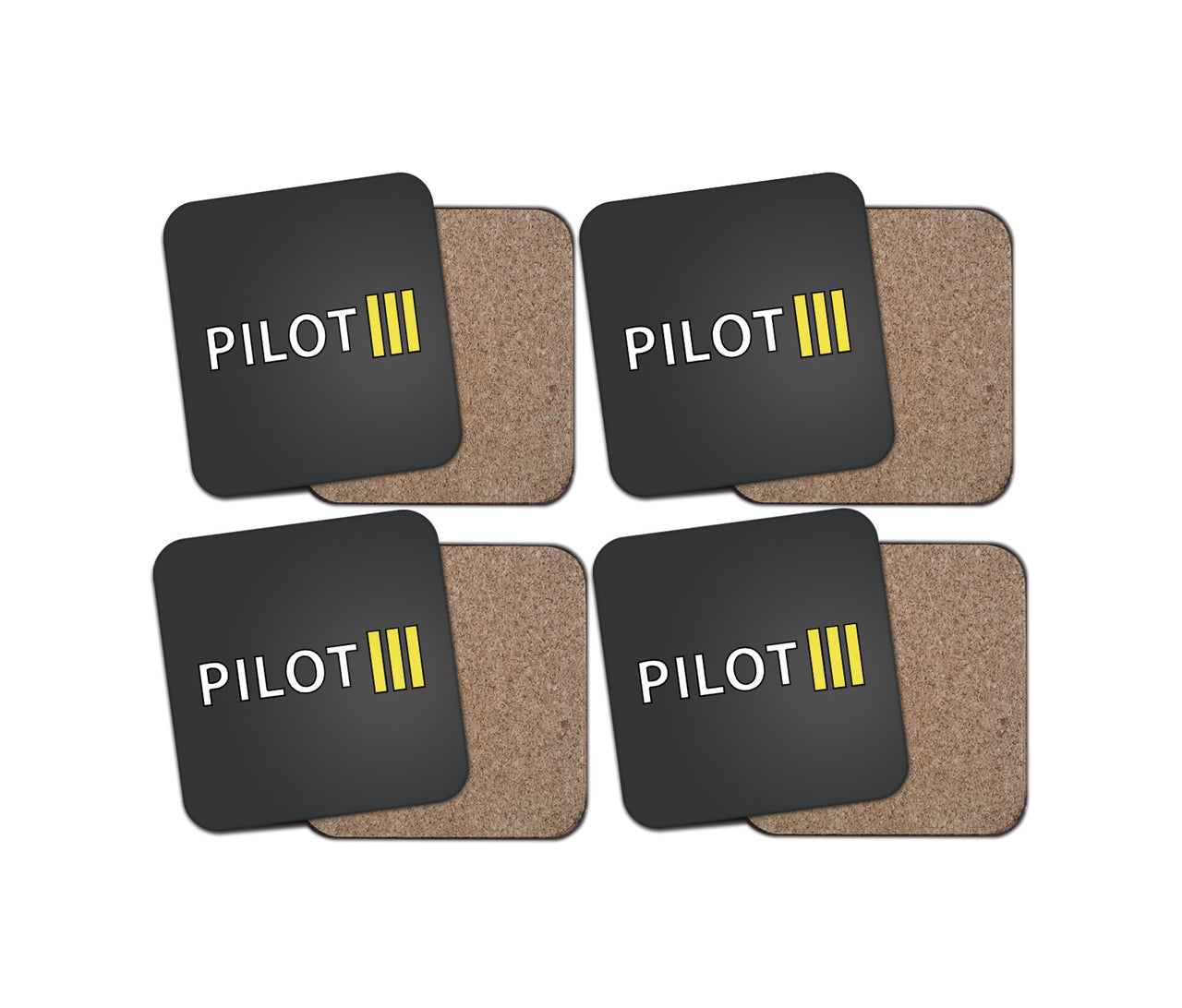 Pilot & Stripes (3 Lines) Designed Coasters
