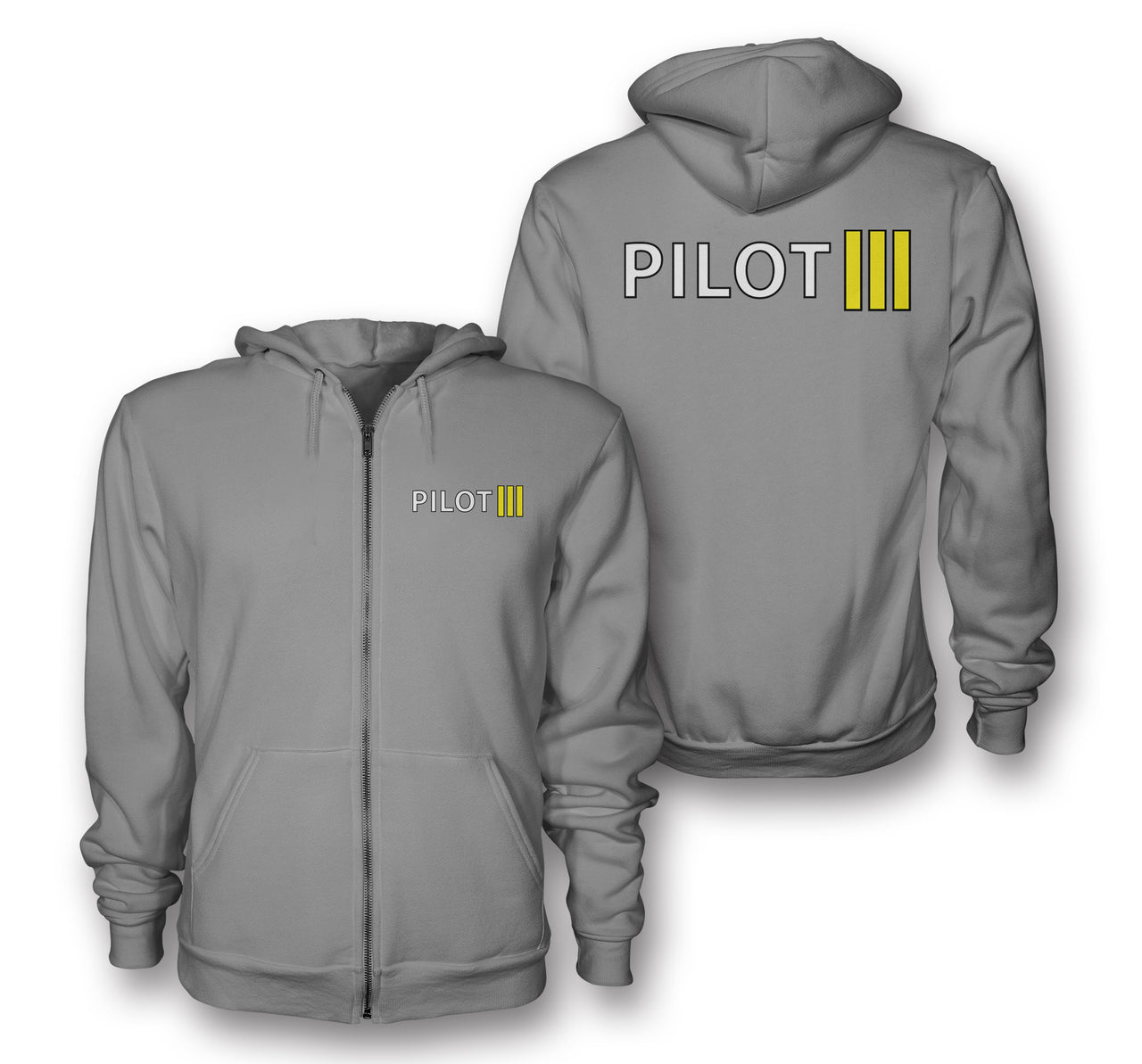 Pilot & Stripes (3 Lines) Designed Zipped Hoodies