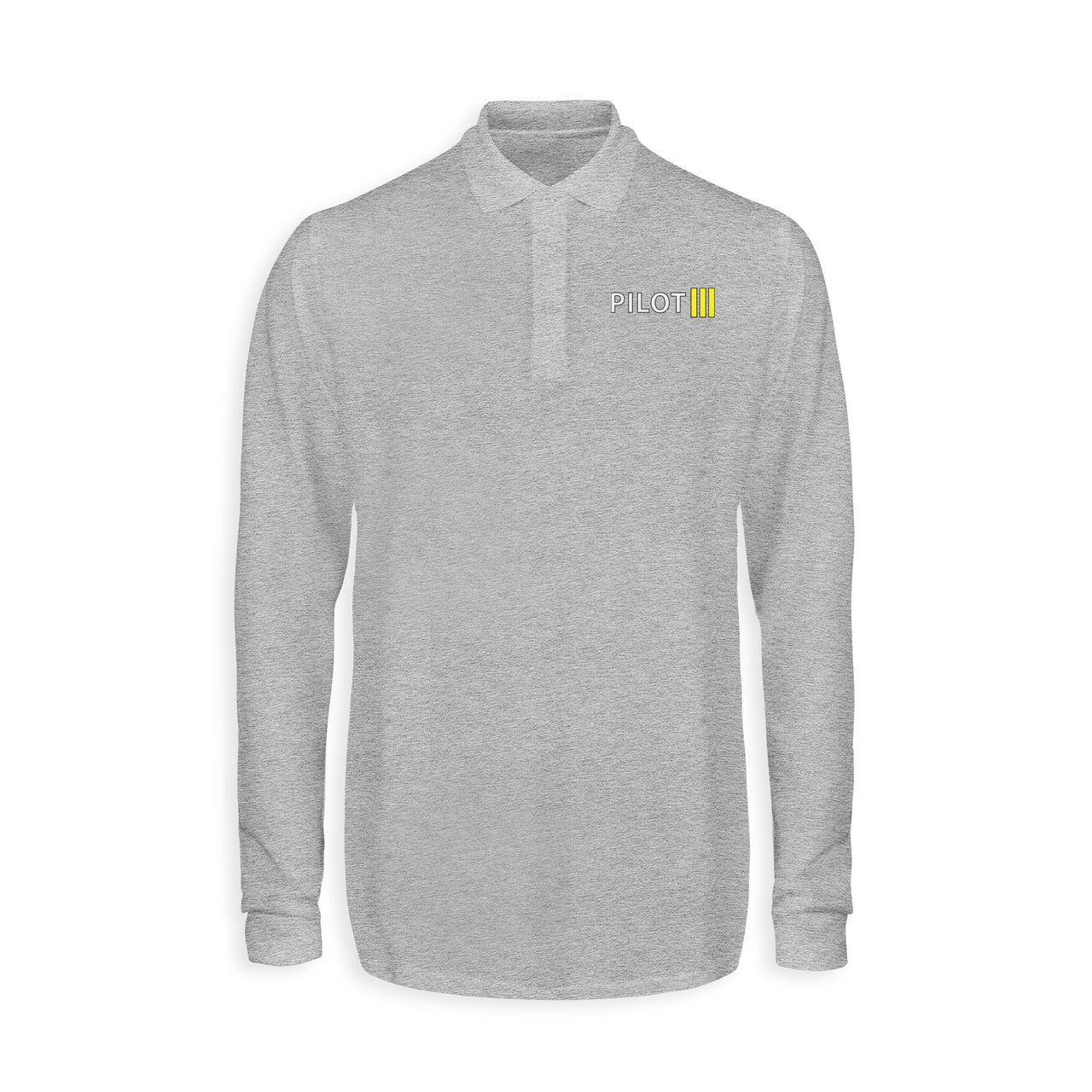 Pilot & Stripes (3 Lines) Designed Long Sleeve Polo T-Shirts