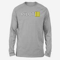Thumbnail for Pilot & Stripes (3 Lines) Designed Long-Sleeve T-Shirts
