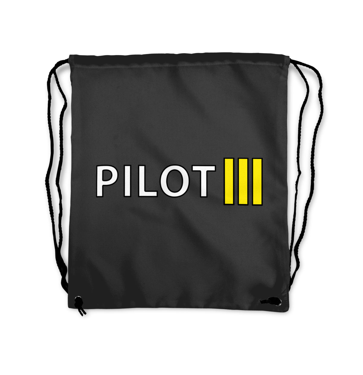 Pilot & Stripes (3 Lines) Designed Drawstring Bags