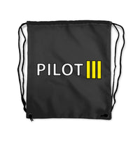 Thumbnail for Pilot & Stripes (3 Lines) Designed Drawstring Bags