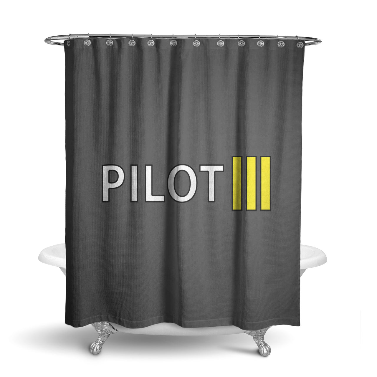Pilot & Stripes (3 Lines) Designed Shower Curtains