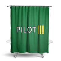 Thumbnail for Pilot & Stripes (3 Lines) Designed Shower Curtains