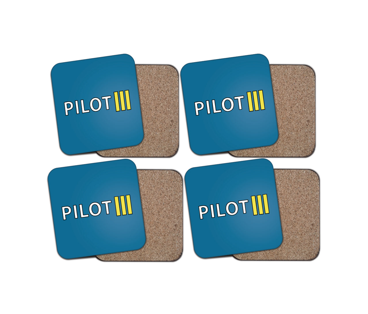 Pilot & Stripes (3 Lines) Designed Coasters