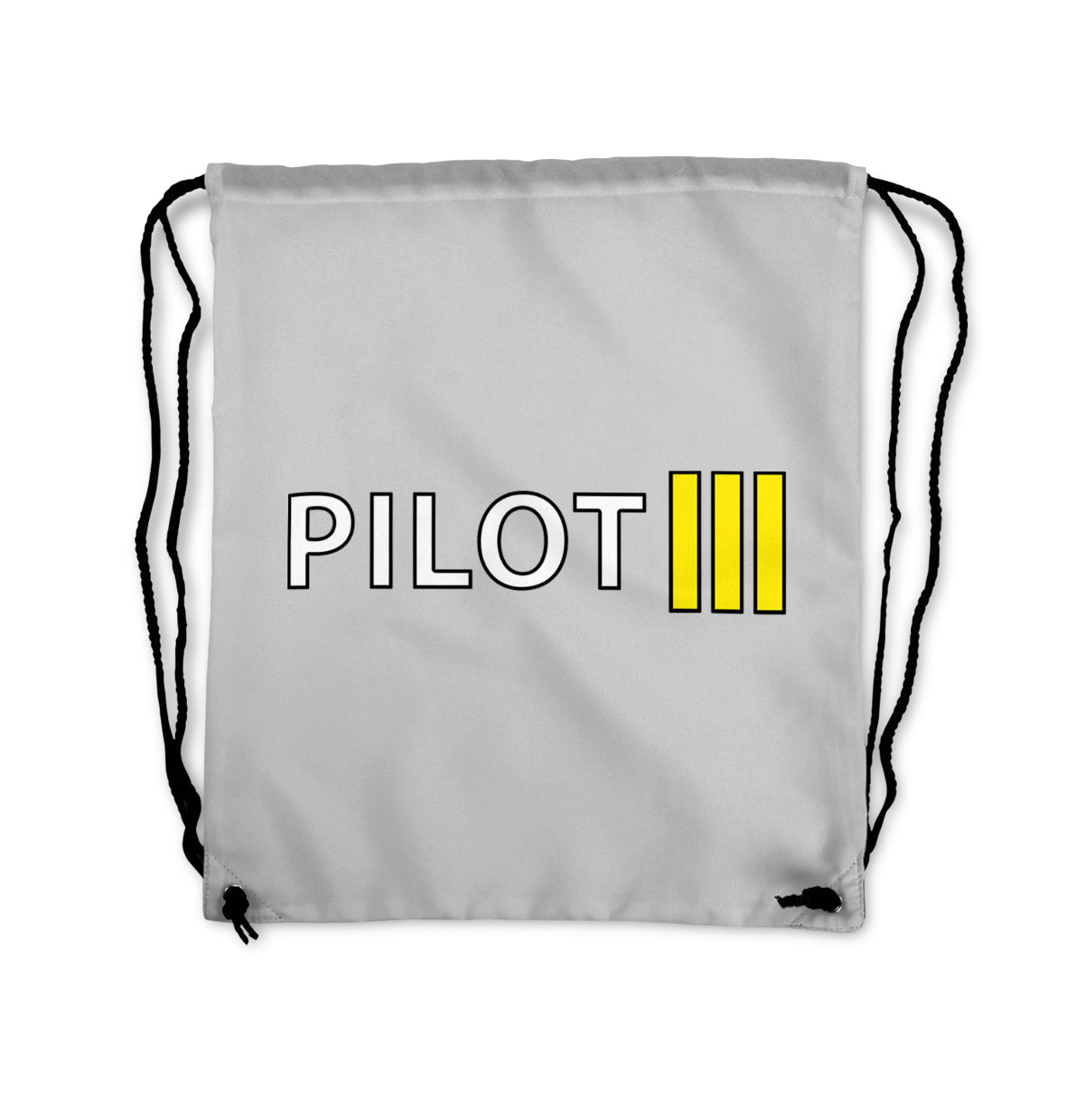 Pilot & Stripes (3 Lines) Designed Drawstring Bags