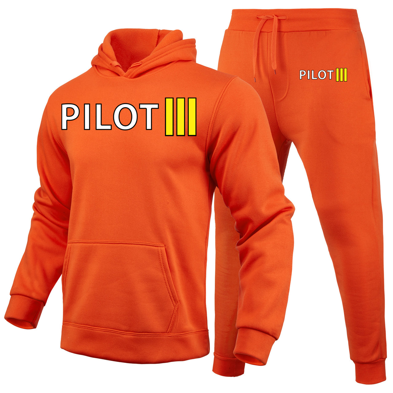 Pilot & Stripes (3 Lines) Designed Hoodies & Sweatpants Set