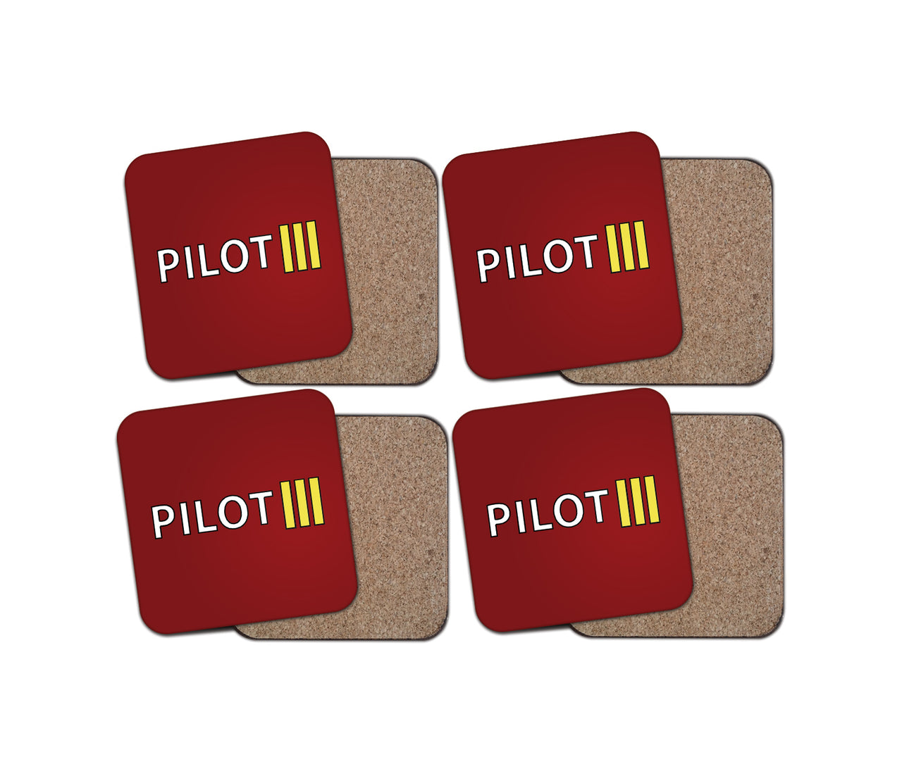 Pilot & Stripes (3 Lines) Designed Coasters