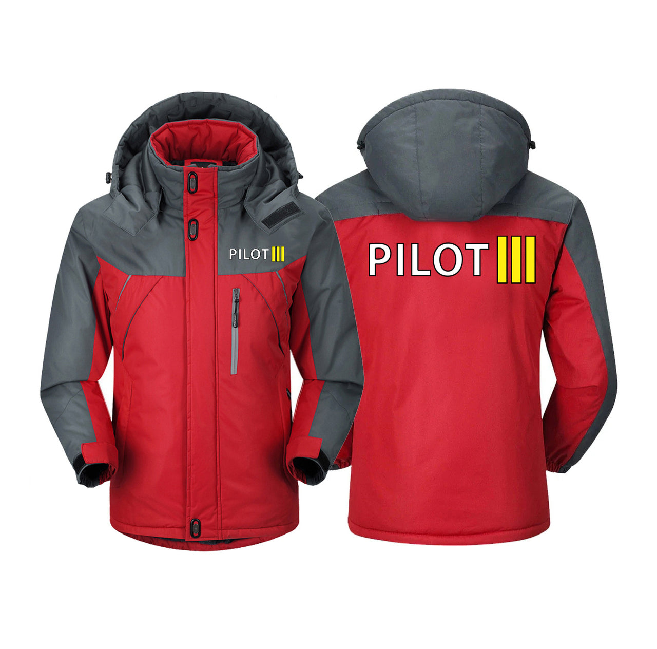 Pilot & Stripes (3 Lines) Designed Thick Winter Jackets
