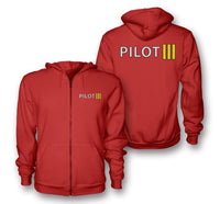 Thumbnail for Pilot & Stripes (3 Lines) Designed Zipped Hoodies