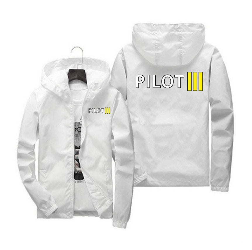 Pilot & Stripes (3 Lines) Designed Windbreaker Jackets