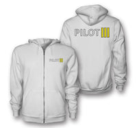 Thumbnail for Pilot & Stripes (3 Lines) Designed Zipped Hoodies