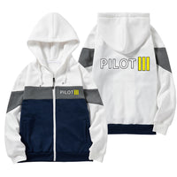 Thumbnail for Pilot & Stripes (3 Lines) Designed Colourful Zipped Hoodies