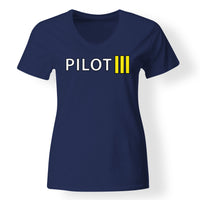 Thumbnail for Pilot & Stripes (3 Lines) Designed V-Neck T-Shirts