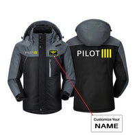 Thumbnail for Pilot & Stripes (4 Lines) Designed Thick Winter Jackets