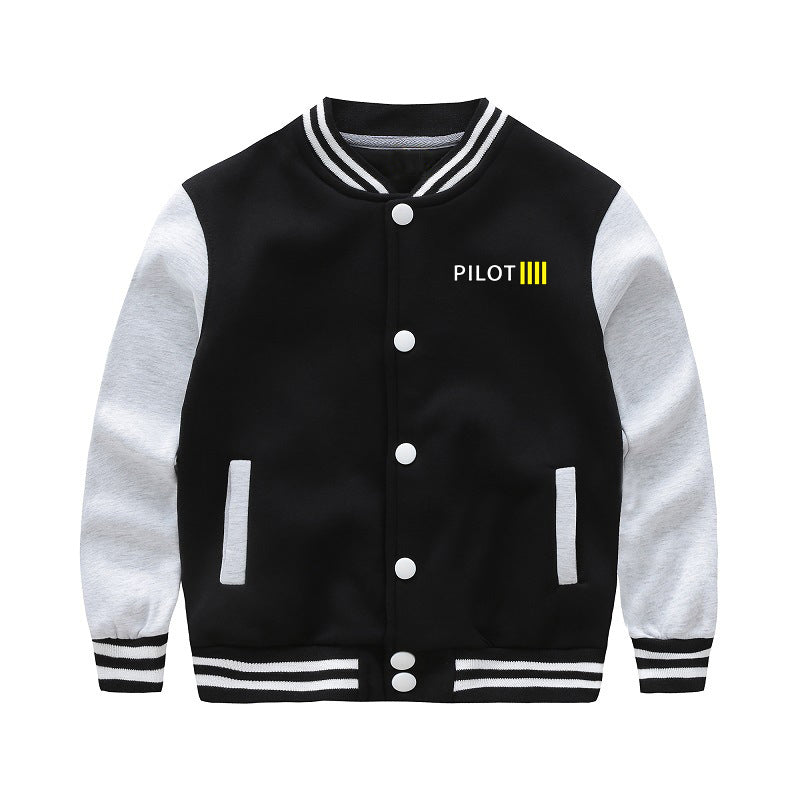 Pilot & Stripes (4 Lines) Designed "CHILDREN" Baseball Jackets