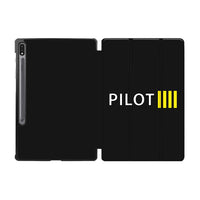 Thumbnail for Pilot & Stripes (4 Lines) Designed Samsung Tablet Cases