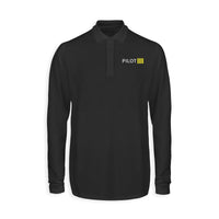 Thumbnail for Pilot & Stripes (4 Lines) Designed Long Sleeve Polo T-Shirts