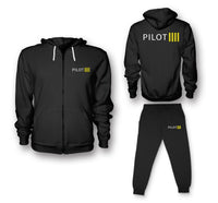 Thumbnail for Pilot & Stripes (4 Lines) Designed Zipped Hoodies & Sweatpants Set