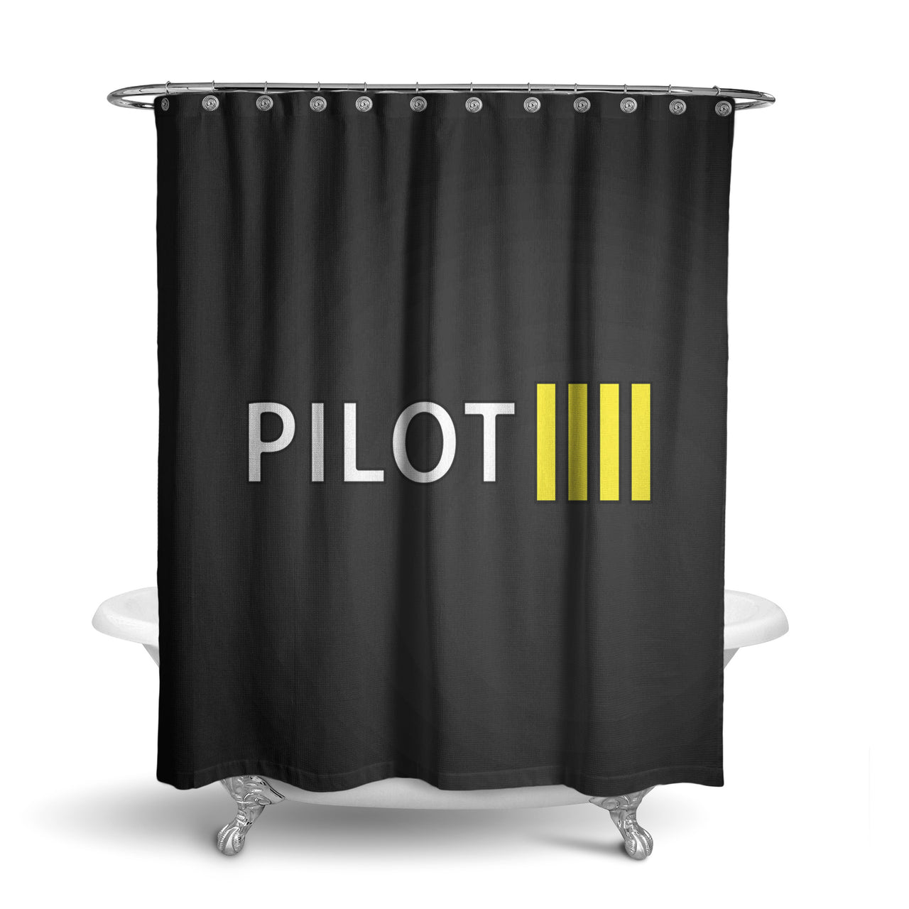Pilot & Stripes (4 Lines) Designed Shower Curtains