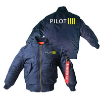 Thumbnail for Pilot & Stripes (4 Lines) Designed Children Bomber Jackets