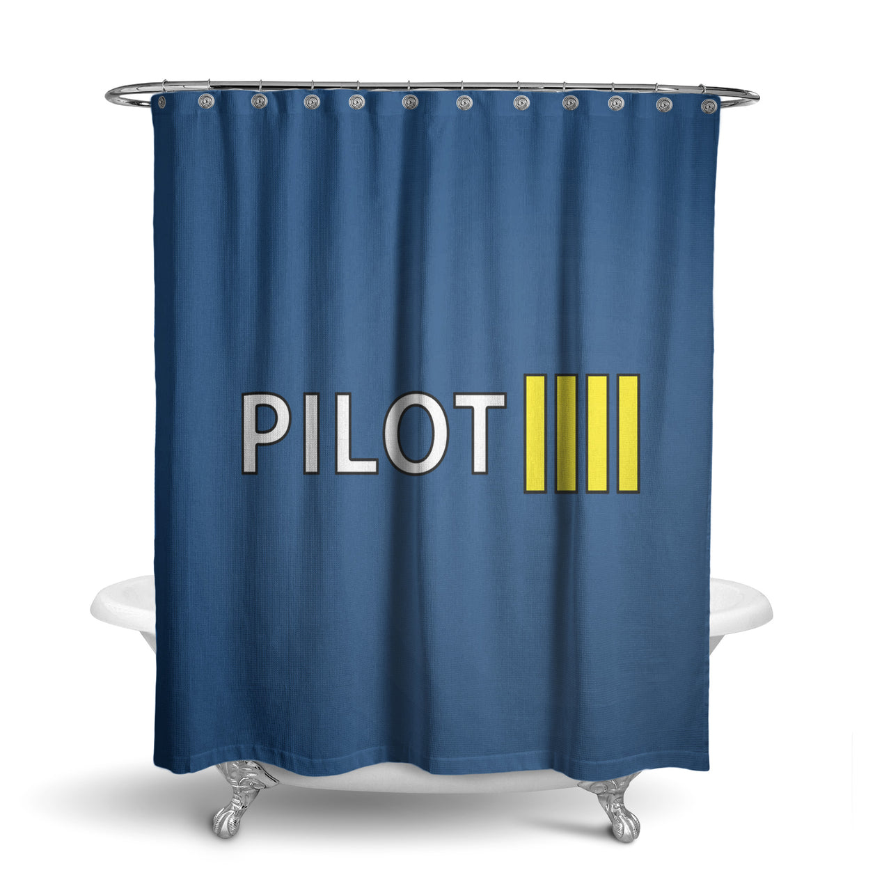 Pilot & Stripes (4 Lines) Designed Shower Curtains