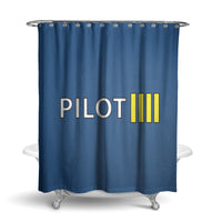 Thumbnail for Pilot & Stripes (4 Lines) Designed Shower Curtains