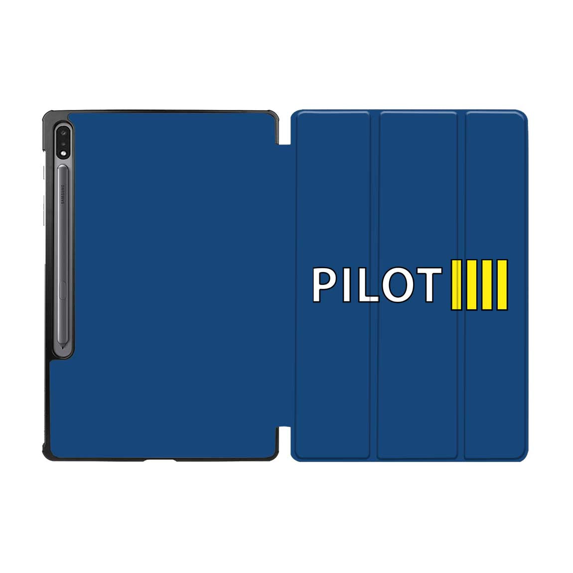 Pilot & Stripes (4 Lines) Designed Samsung Tablet Cases