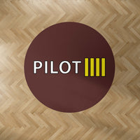 Thumbnail for Pilot & Stripes (4 Lines) Designed Carpet & Floor Mats (Round)