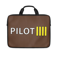 Thumbnail for Pilot & Stripes (4 Lines) Designed Laptop & Tablet Bags