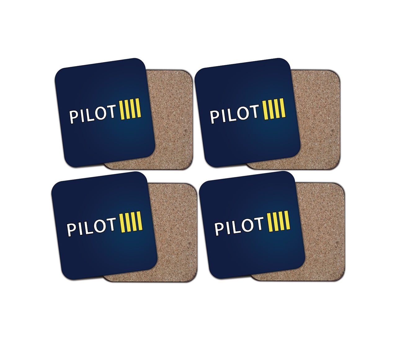 Pilot & Stripes (4 Lines) Designed Coasters