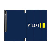 Thumbnail for Pilot & Stripes (4 Lines) Designed Samsung Tablet Cases