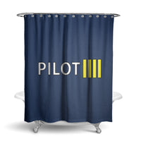 Thumbnail for Pilot & Stripes (4 Lines) Designed Shower Curtains