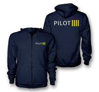Thumbnail for Pilot & Stripes (4 Lines) Designed Zipped Hoodies