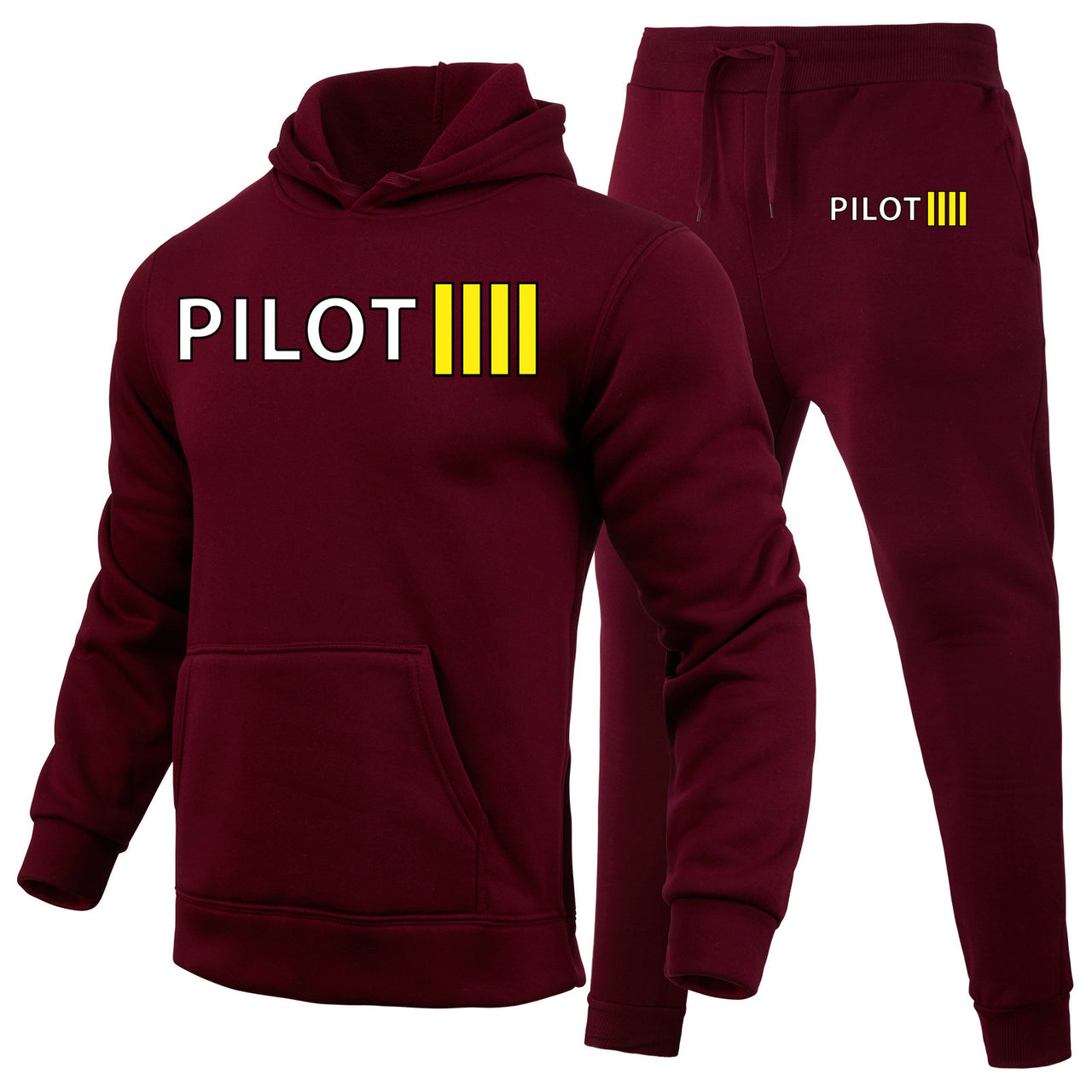 Pilot & Stripes (4 Lines) Designed Hoodies & Sweatpants Set