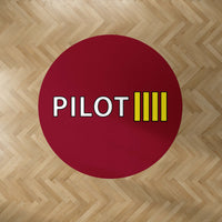 Thumbnail for Pilot & Stripes (4 Lines) Designed Carpet & Floor Mats (Round)