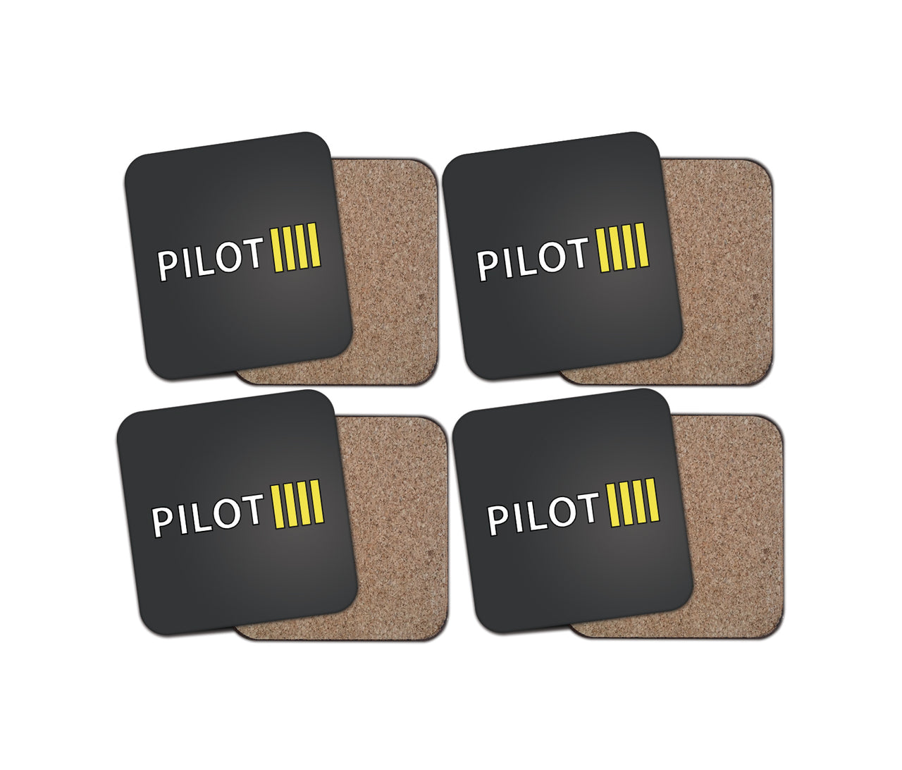 Pilot & Stripes (4 Lines) Designed Coasters