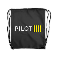 Thumbnail for Pilot & Stripes (4 Lines) Designed Drawstring Bags