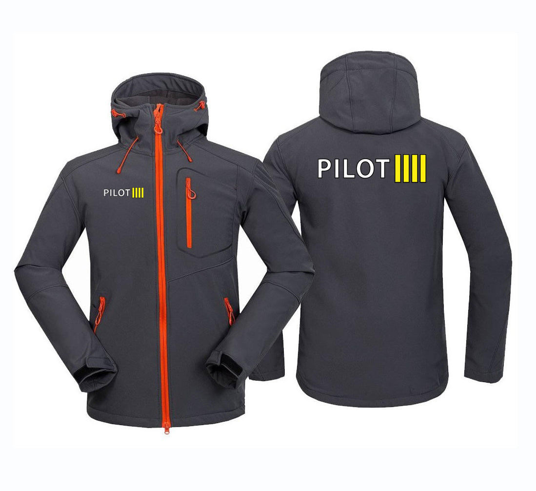 Pilot & Stripes (4 Lines) Polar Style Jackets