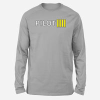 Thumbnail for Pilot & Stripes (4 Lines) Designed Long-Sleeve T-Shirts